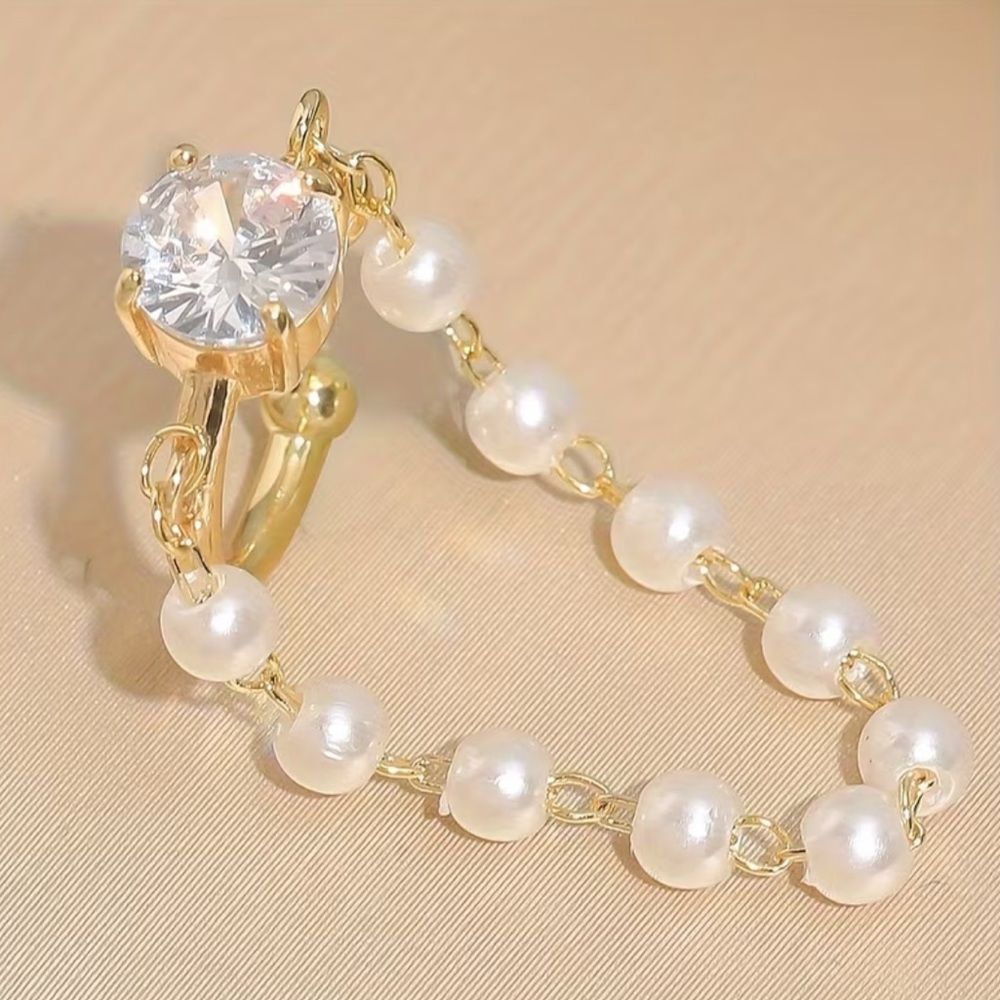 Pearl Chain Ear Cuff #2389 - Picture 2 of 6